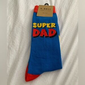 PICK ANY 3 ITEMS FOR $10 - K. Bell Super Dad Blue and Red Socks
